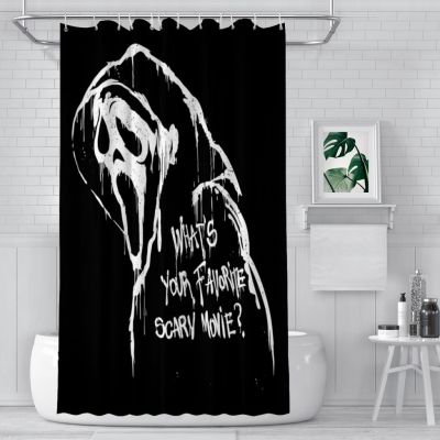 Graffiti Shower Curtains Scream Ghostface Horror Film Waterproof Fabric Creative Bathroom Decor with Hooks Home Accessories