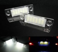 2x 18W Car License Plate Lamp White LED 6000K Car Light Accessories  For VW Touran Golf Passat Jetta Caddy T5 3B5 998 026 A Bulbs  LEDs HIDs