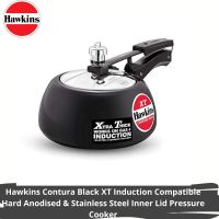 Hawkins Contura Black XT Induction Compatible Hard Anodised &amp; Stainless Steel Inner Lid Pressure Cooker, 2 Litre, Black (CXT20)