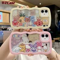 เคส WFCase สำหรับ iPhone 15 14 13 12 11 Pro Max Plus Mini 7 X XS XR XS MAX ตัวการ์ตูนน่ารัก2 In 1ลายคลื่นขนาดใหญ่เคสโทรศัพท์กล้องปกป้องเต็มรูปแบบฝาครอบเคส