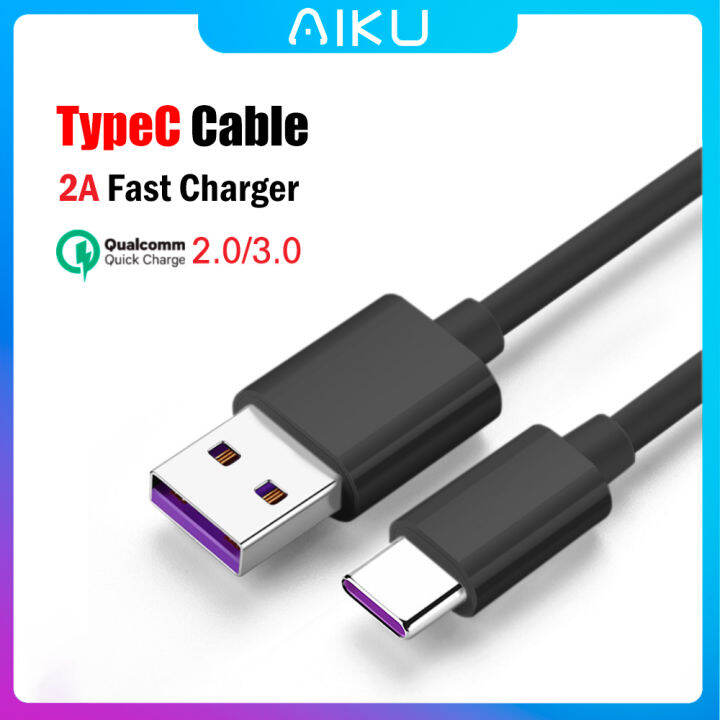 aiku-android-typec-microusb-charger-cable-qc2-0-3-0-2-4a-สายเคเบิล-usb-คุณภาพดี-ใช้ได้กับโทรศัพท์มือถือและอุปกรณ์ทั่วไป-1m-สำหรับเชื่อมต่ออุปกรณ์ต่อพ่วง-pc