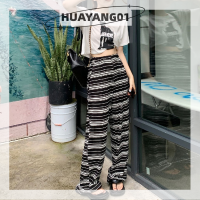 HUAYANG01 [2023 new HOT FASHION] lazlook กางเกงผ้าฝ้ายเอวสูงเอวสูงสำหรับผู้หญิงกางเกงทรงหลวมยืดหยุ่นกางเกงขายาวสำหรับใส่ทำงานลำลองเดินทางไปทำงาน