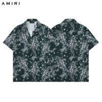 เสื้อเชิ้ตแขนสั้นลําลอง พิมพ์ลายกราฟฟิติ Amiri American high street cashew ทรงหลวม สวมใส่สบาย สําหรับผู้ชาย QC7311519