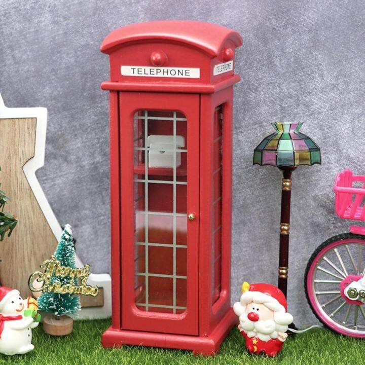[Hot K] Telephone Booth Model Fun Interesting Realistic Miniature Call ...