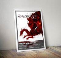 Dragon Age Origins วิดีโอเกมภาพวาดผ้าใบพิมพ์โปสเตอร์สำหรับห้องนั่งเล่น Playroom 80S Retro Art Home Wall Decor Pictures