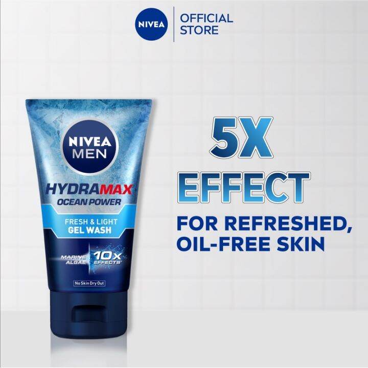 Ready Stock Nivea Men Hydramax Ocean Power Fresh Light Gel Wash 100 G 