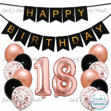 Shop 18th Birthday Decorations Rose Gold And Black with great discounts and  prices online - Oct 2023