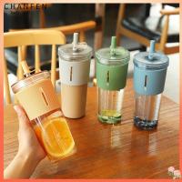 CHANFEN 700Ml แบบพกพาความจุขนาดใหญ่กลางแจ้ง Botol Minuman แก้วแบบมีหลอดแก้วน้ำพลาสติกกระบอกน้ำ