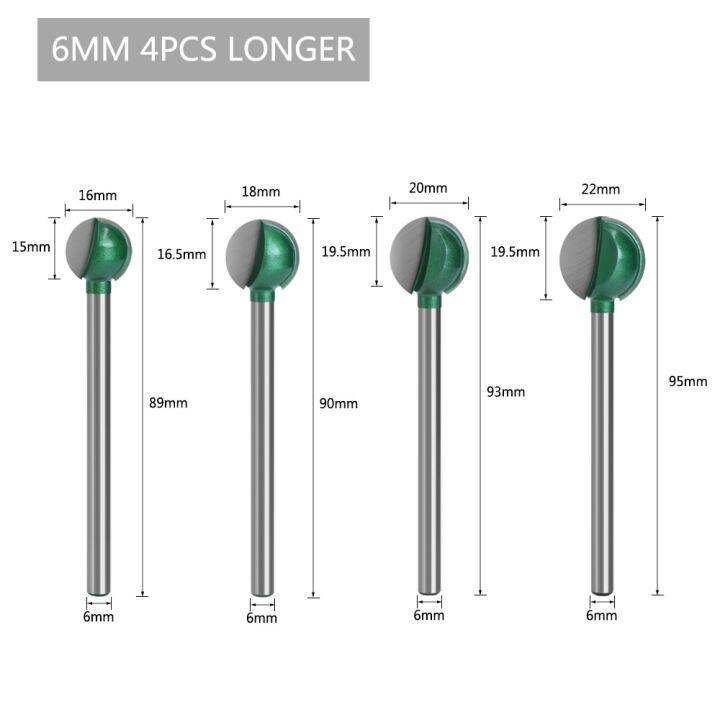 ดอกสว่านแกะสลักทรงกลมก้านจมูกก้าน3มม-หรือ6มม-สำหรับแกะสลักไม้แกนเครื่องตัดมิลลิ่งทังสเตนคาร์ไบด์