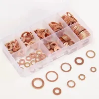 【LZ】 100 pces M4-M14 profissional sortido cobre arruela gaxeta conjunto anel liso selo sortimento kit com caixa para ferragem accessor