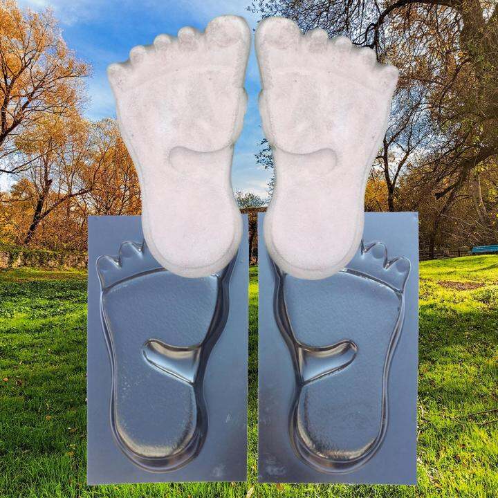 Aituan Huge 12'' Bare Feet Footprints Stepping Stone Concrete Mold