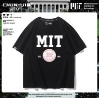 ?2023High quality new style Massachusetts Institute of Technology MIT short-sleeved T-shirt male and female students American famous school commemorative pure cotton loose university cultural shirt