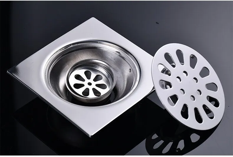 Metal Floor Drains odor-proof siphon sink drain hair trapper steel