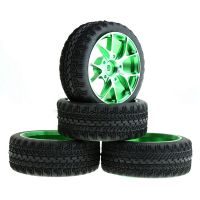 4Pcs Metal Wheel Rims Rubber Tire for 1/10 RC On-Road Drift Touring Car Sakura Traxxas HSP Tamiya HPI Kyosho RedCat