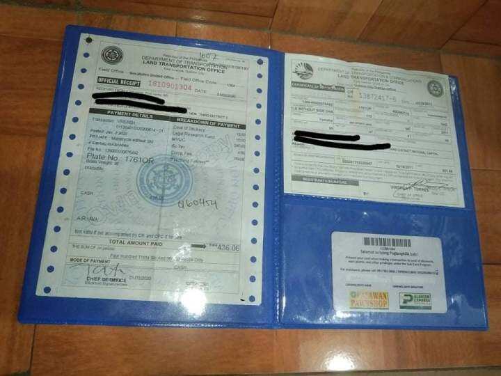 OR CR holder/ Registration Holder/ LTO Holder/ Documents Holder