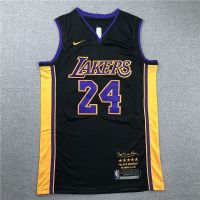 เสื้อผ้าบอลที่นิยมมากที่สุด Nba Lakers No. เสื้อกีฬาบาสเก็ตบอล ปักลาย 24 Jersey สีดํา