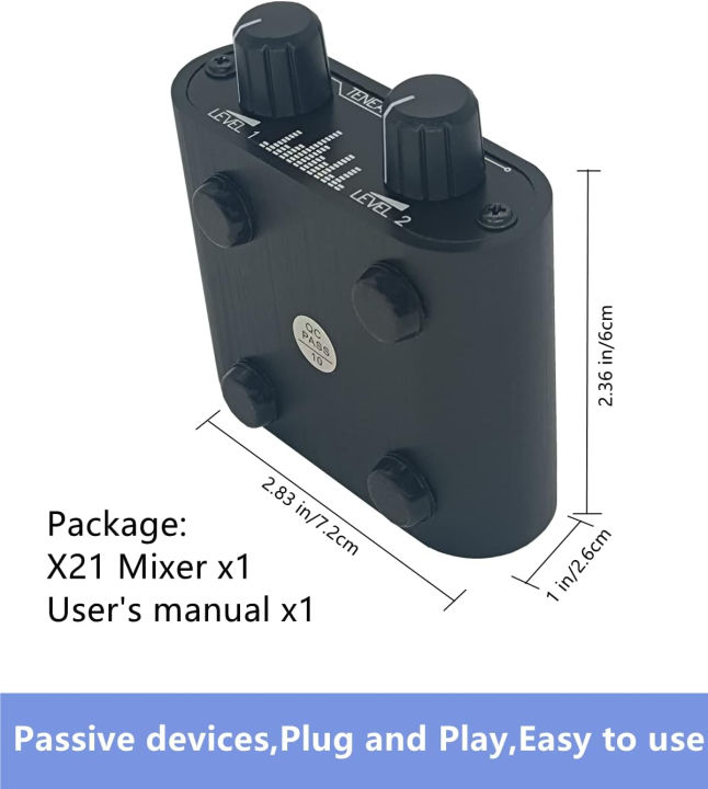 tenealay-2-way-audio-mixer-3-5mm-un-powered-mixer-2-to-1-stereo-aux-3-5mm-line-levels-control-box-mini-passive-mixer-x21