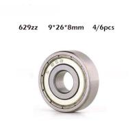 【CW】 shipping 4/6pcs 629ZZ 9x26x8 mm 629 zz 9x26x8mm Miniature deep groove ball bearing