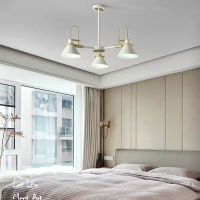 New modern E27 living room ceiling lamp Nordic minimalist personality horn lampshade chandelier bedroom interior decoration lamp