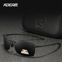 KDEAM Rimless Rectangle Mens Sunglasses Polarized Ultra-light TR90 Material Glasses Frame UV400 Sport Sunglass Cycling Sunglasses