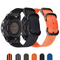 {CHUYANG SHOP。} 26 22 20มม. Nato ไนลอนสำหรับ Garmin Fenix 7X 6 Pro 5S Plus นาฬิกาสร้อยข้อมือสายคล้องคอสำหรับ Forerunner 935 945สายรัดข้อมือ Correa Loop