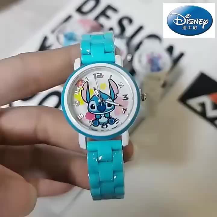 Disney Stitch Star Children's Watch Boy Girl Cartoon Anime Character Kids  Watch Birthday Gifts Students Clock