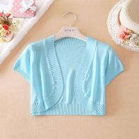 SALE Cropped Outwear Knitwear Shawl Knit Cardigan Short Sleeve Shrug