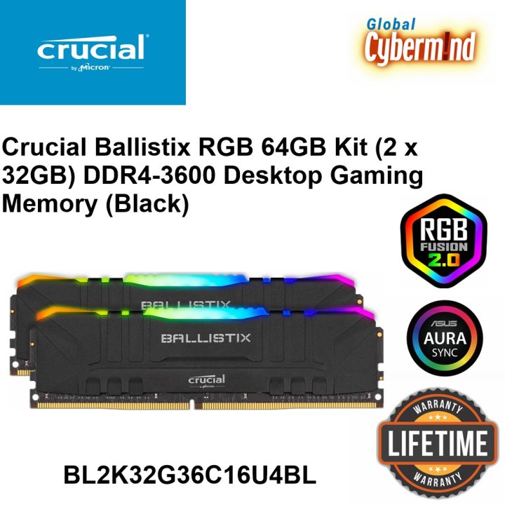 Crucial Ballistix 64GB DDR4-3600 CL16