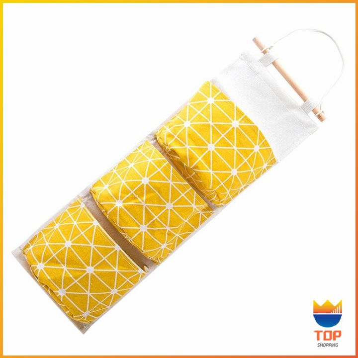top-กระเป๋าผ้าลินนิน-เก็บของแบบ-3-ช่อง-แขวนผนัง-ถุงแขวนเก็บของ-แขวนผนัง-layer-wall-storage