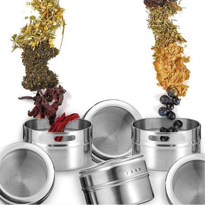Stainless Steel Magnetic Spice Rack Pot Herb Tin Jar Storage Holder Cook Stand Dustproof visible seasoning jar cruet