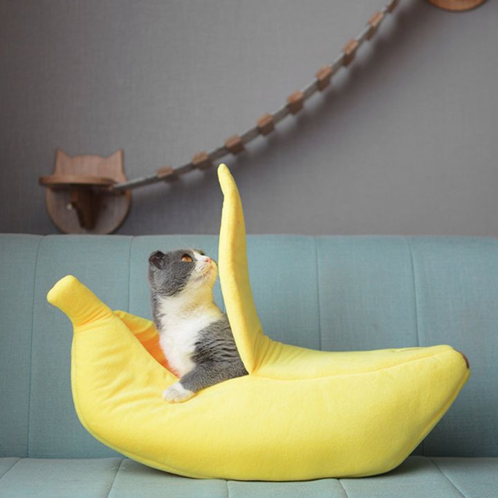 ผู้ขายที่ดีที่สุดตลกกล้วยรูปร่างสัตว์เลี้ยงแมวนอนบ้านที่สะดวกสบายน่ารักกล้วยลูกสุนัขเบาะเสื่อเตียง