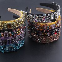 【CW】 Fashion Baroque Multicolor Rhinestones Luxury Rhinestone Headband Prom Hair Accessories