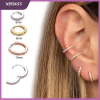 NBEOOIS 1PC Punk Rook ซิลเวอร์ โกลด์ โรสโกลด์ Helix Cartilage Tragus เครื่องประดับร่างกาย แหวนจมูก CZ เจาะหู ต่างหูฮักกี้ฮูป