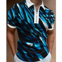 Luxury Mens Clothing 2023 Polo Shirts Casual Turn-down Collar Zipper Golf Blue 3d Print Short Sleeve Tee Men Polo Tshirts Oversize Unisex summer polo