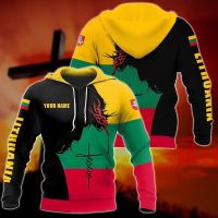 Lithuania Flag and Emblem Pattern Hoodies For Male Loose Mens Fashion Sweatshirts Boy Casual Clothing Oversized Streetwear