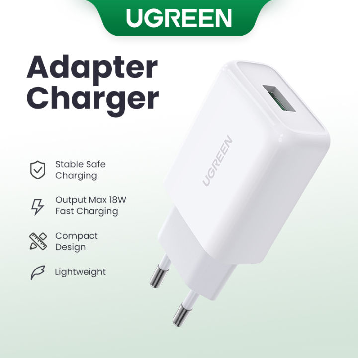 Ugreen USB Quick Charge  QC 18W USB Charger  Fast Wall Charger  Mobile Phone Charger for Realme Samsung s10 Huawei Xiaomi iPhone 