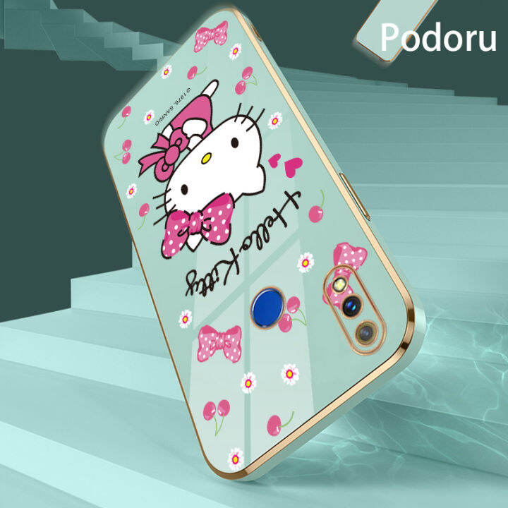 เคส-oppo-realme-3-pro-ชุบทองเรียบง่ายสุดหรูเคสโทรศัพท์-hello-kitty-เคสซิลิโคนแบบนิ่ม