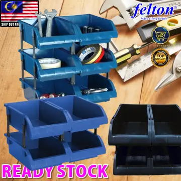 PRODIY Metal Toolbox Empty Compartment Storage Organiser Multipurpose 2  Tier 3 Tier Box 43cm 53cm Size Home and Work.