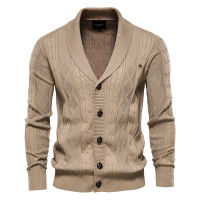 Mens Retro Pattern Basic Cardigan 2021 Autumn New Mens V-Neck Single-breasted Sweater Mens Knitted Jacket