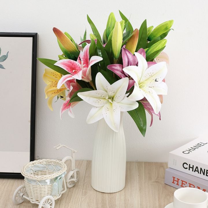 two-flowers-and-one-bud-single-lily-artificial-flower-wedding-decoration-home-hotel-restaurant-office-outdoor-garden-decoration