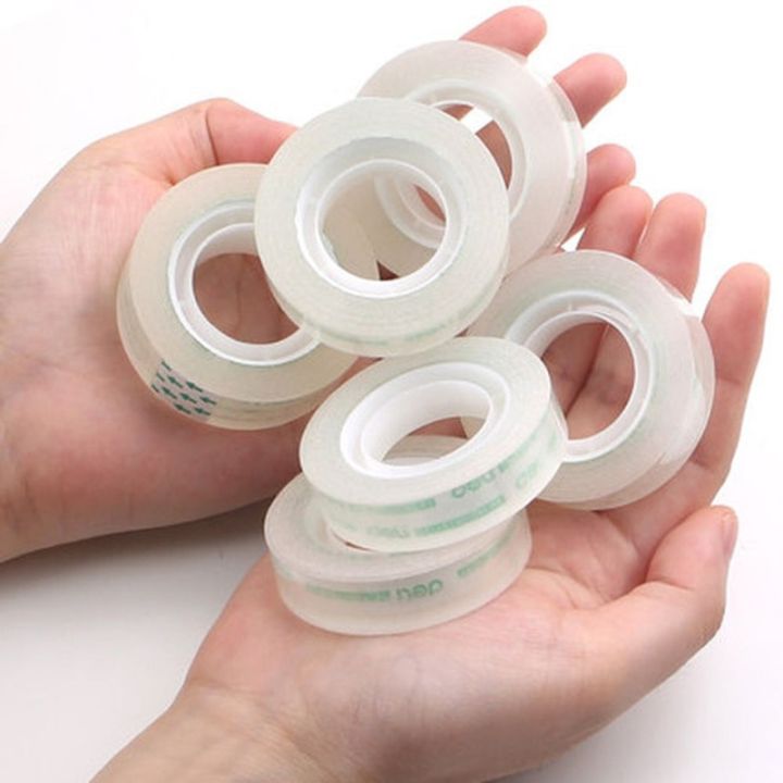 5-roll-transparent-tape-18mm-non-marking-repair-tape-diy-packaging-tool-school-office-home-packaging-clipping-transparent-tape-adhesives-tape
