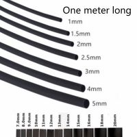 Round Diameter 30mm/35mm/40mm/50mm/60mm/70mm/80mm/90mm Length 1M Heat Shrink Tubing Shrinkable Tube Black Wire Wrap Cable Management