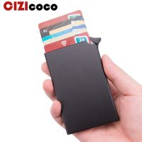 Aluminum Card holder Metal Men credit Card Holder Rfid Blocking Mini Slim Wallet Automatic Pop up  Card Case Protector Card Holders