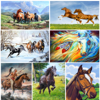 5D DIY Diamond Painting Animal Horse Rhinestone Picture Full Drill Embroidery Mosaic Cross Stitch Kits Home Decor Crafts Gift