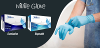 ถุงมือยาง ลาเทก สีฟ้า Blue LATEX glove ไม่มีแป้ง ถุงมืออเนกประสงค์ กล่องละ100ชิ้น