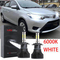 สำหรับโตโยต้า Vios E Spec &amp; J สเปค2014 2015 2016 2017 (ไฟฉายคาดศีรษะ)-(1คู่) ไฟหน้ารถมอเตอร์ไซค์แบบ LED ชุดหลอดไฟสีขาว6000K ลำแสงสูง LHL CG X15