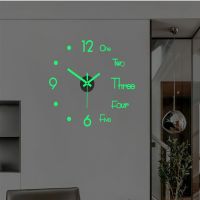 New 1pcs Creative luminous wall clock living room diy wall sticker clock mute clock clock wall home decoration