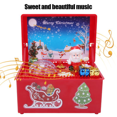 [Easybuy88] ไฟคริสมาสต์ไฟฟ้ากล่องดนตรีส่องสว่างของตกแต่งของขวัญของเล่นเด็ก
