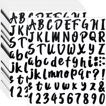 770 Pieces 10 Sheets Self Adhesive Vinyl Letters Numbers Kit, Alphabet  Number Stickers for Mailbox (Black, 1 Inch) 