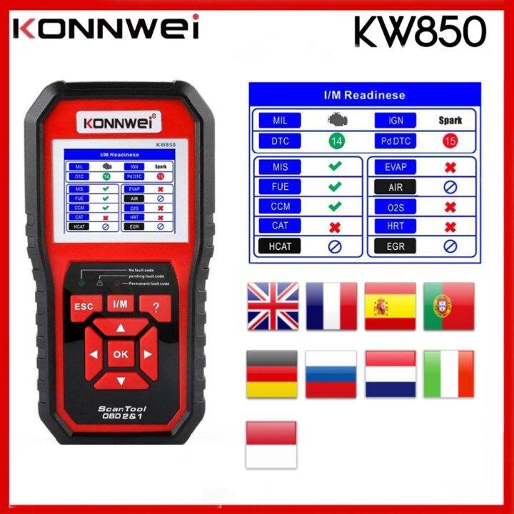 KONNWEI KW850 Automobile OBD2 Scanner Professional Automobile Diagnostic Scanning Tool Engine